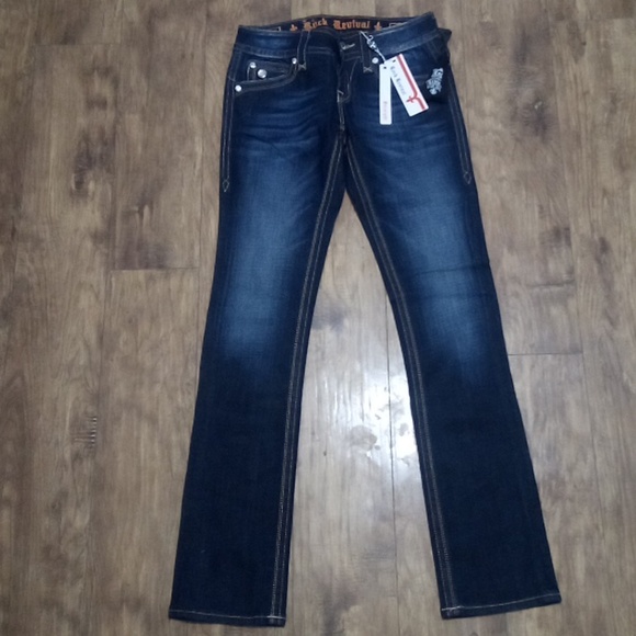 Rock Revival NWT Women's 26 Straight Adel Embellished Embroidered - Picture 3 of 15